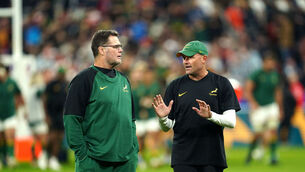 <p>DYNAMIC DUO: South Africa assistant coach Rassie Erasmus and head coach Jacques Nienaber. Pic: David Davies/PA Wire</p>
