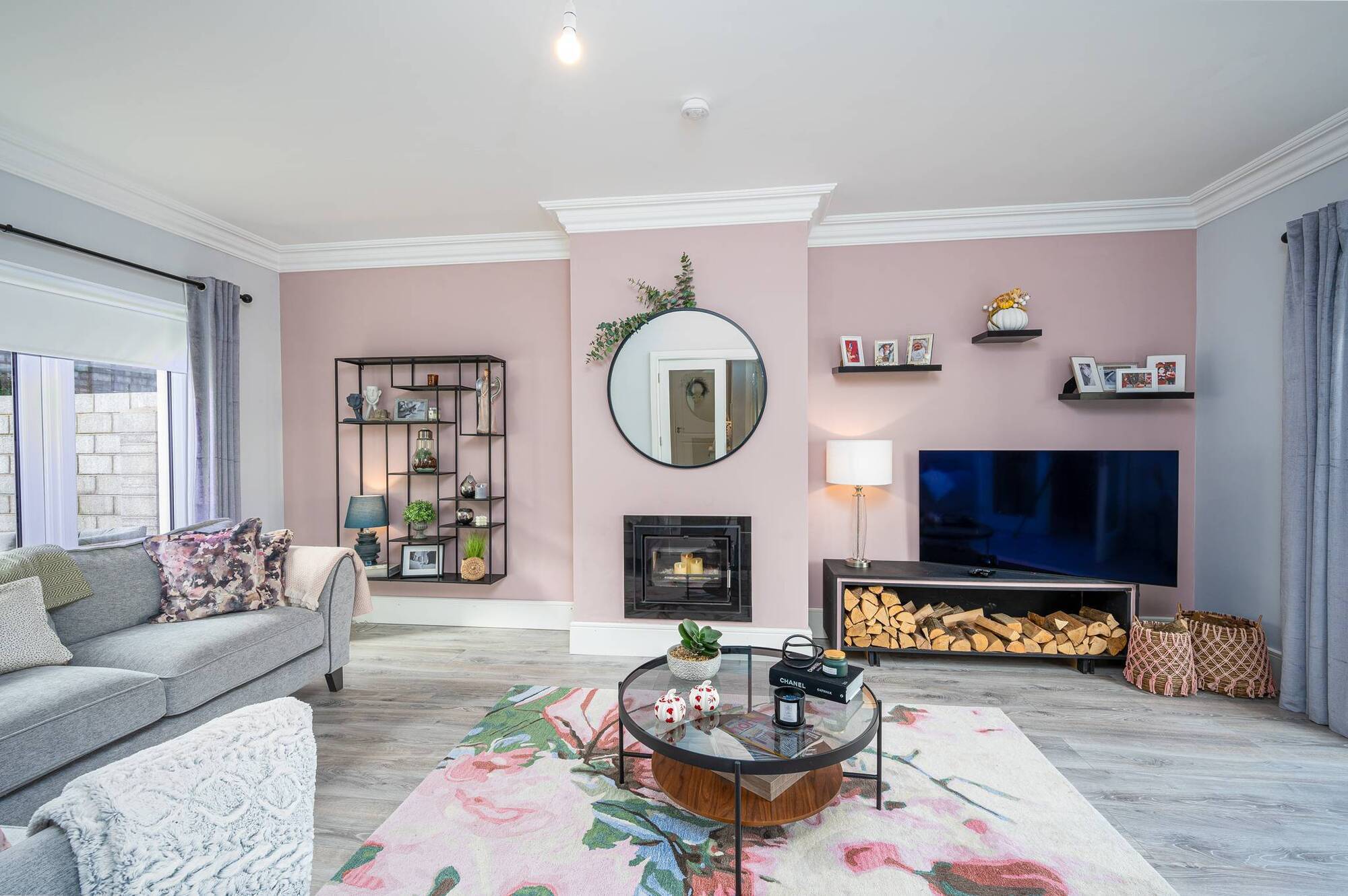Superbly decorated living room at No 113 Clonlara