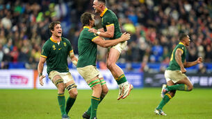 <p>PURE JOY: South Africa's Jesse Kriel (right) and South Africa's Eben Etzebeth celebrate after winning the Rugby World Cup 2023 final match. Picture: Adam Davy/PA Wire.</p>