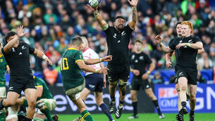 <p>SHOT AT NOTHING: South Africa’s Handre Pollard misses a drop goal </p>