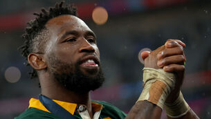 <p> TALISMAN: South Africa’s Siya Kolisi celebrates in Paris on Saturday night. Picture: INPHO/James Crombie</p>