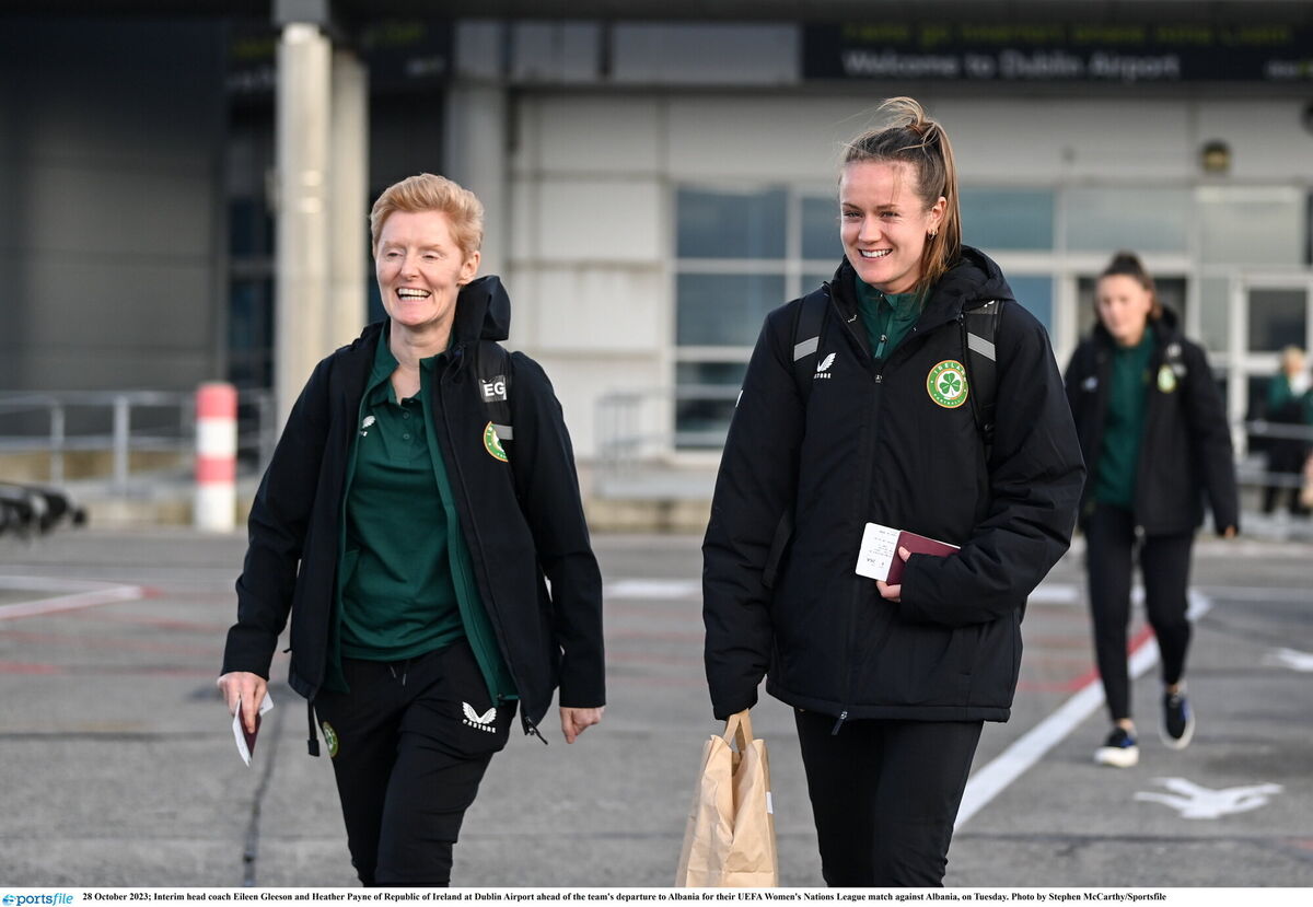 Interim head coach Eileen Gleeson and Heather Payne. Photo by Stephen McCarthy/Sportsfile