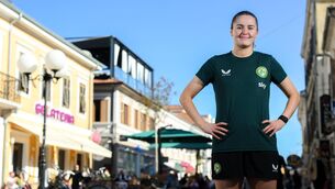 <p>READY: Erin McLaughlin in Shkoder during some down time.</p>