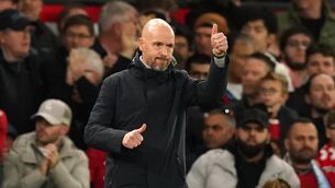 <p>POOR START: Manchester United manager Erik ten Hag during the Premier League match at Old Trafford.</p>