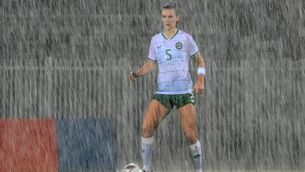 <p>RAINING SUPREME: Caitlin Hayes during the UEFA Women's Nations League B match between Albania and Republic of Ireland at Loro Boriçi Stadium in Shkoder, Albania. Pic: Stephen McCarthy/Sportsfile</p>