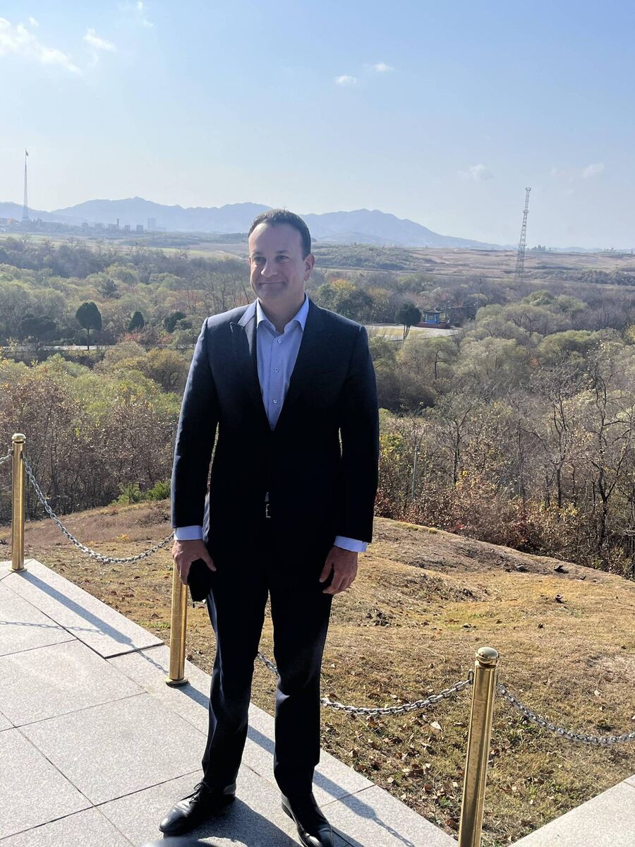 Taoiseach Leo Varadkar during his visit to the demilitarised zone dividing South and North Korea.