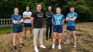 <p>COMPETITIVE GAME IN KENYA: Helping launch the Plant the Planet Games in Dublin are, from left, former Dublin footballer Lyndsey Davey, Limerick hurler Dan Morrissey, Warriors for Humanity chief executive and Founder Alan Kerins, Gaelic Players Association chief executive Tom Parsons, Cork camogie player Libby Coppinger and Roscommon footballer Ciaran Murtagh. They are part of the Warriors for Humanity group who will travel to the east African country on November 17th, as they aim to plant trees to tackle the devastating effects of climate change and raise awareness of the work of Self Help Africa. Pic: Brendan Moran/Sportsfile</p>