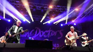 <p>The Saw Doctors on stage in Tuam. Picture: Jacinta Fahy</p>