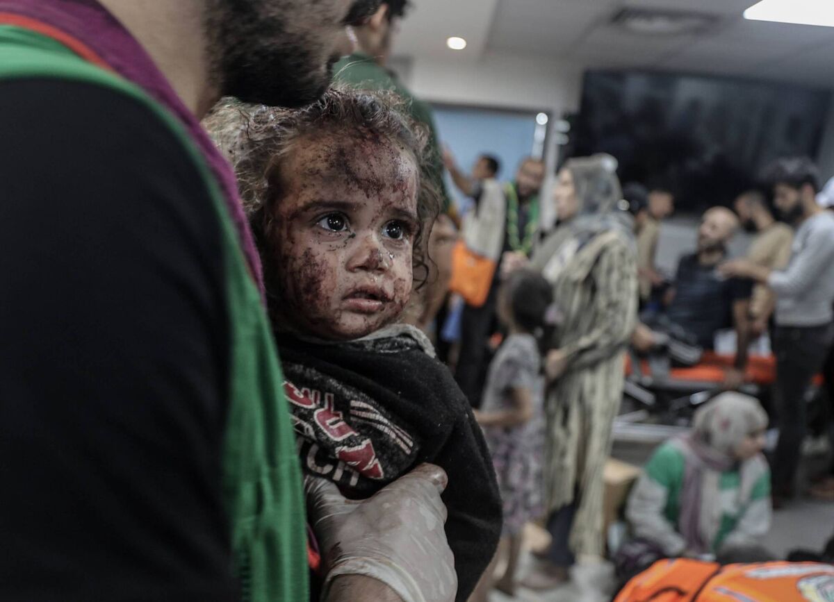 Scores of injured people being taken to Al-Shifa Hospital following an Israeli airstrike on Al-Ahli Baptist Hospital in Gaza City on October 17. Following the explosion, Tánaiste Micheál Martin called for a ceasefire, notwithstanding uncertainty over the exact cause. Photo: Ali Jadallah/Anadolu via Getty Images