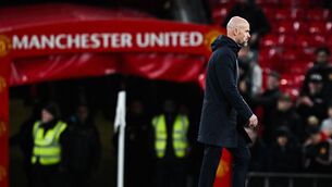<p>RIGHT MAN?: Manchester United's manager Erik ten Hag reacts at the end of the English League Cup fourth round football match between Manchester United and Newcastle United at Old Trafford. (Photo by PAUL ELLIS/AFP via Getty Images)</p>