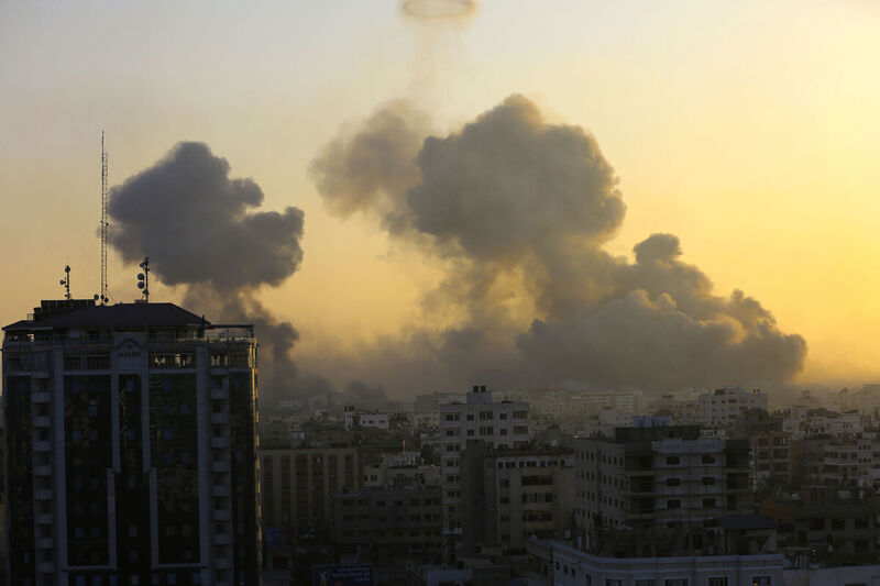 Smoke rises following Israeli airstrikes in Gaza City. Picture: AP Photo/Abed Khaled Smoke rises following Israeli airstrikes in Gaza City. Picture: AP Photo/Abed Khaled