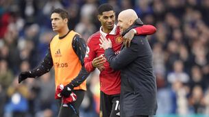 <p>UNACCEPTABLE: Manchester United manager Erik ten Hag has criticised Marcus Rashford. Photo credit: Danny Lawson/PA Wire.</p>