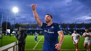 <p>4 November 2023; Ross Molony of Leinster after the United Rugby Championship match between Leinster and Edinburgh at the RDS Arena in Dublin. Photo by Harry Murphy/Sportsfile</p>