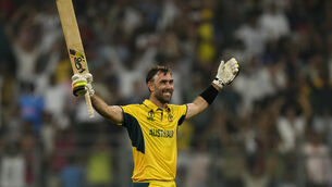 <p>Glenn Maxwell hit a record-breaking double-century for Australia. Pic: Rajanish Kakade/AP</p>