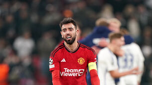 Bruno Fernandes says Manchester United have a “mountain to climb” in the Champions League (Zac Goodwin/PA)