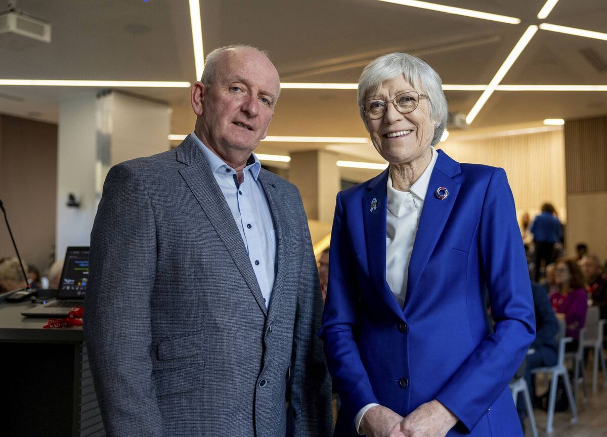 HSE CEO, Bernard Gloster, and Safeguarding Ireland chair, Patricia Rickard Clarke, at the seminar to launch Adult Safeguarding Day 2023.