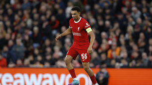 Trent Alexander-Arnold’s hybrid role has seen him develop greater midfield capabilities (Nigel French/PA)