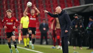 <p>Manchester United manager Erik ten Hag on the touchline during the UEFA Champions League Group A match at the Parken Stadium, Copenhagen. Picture: Zac Goodwin/PA Wire </p>