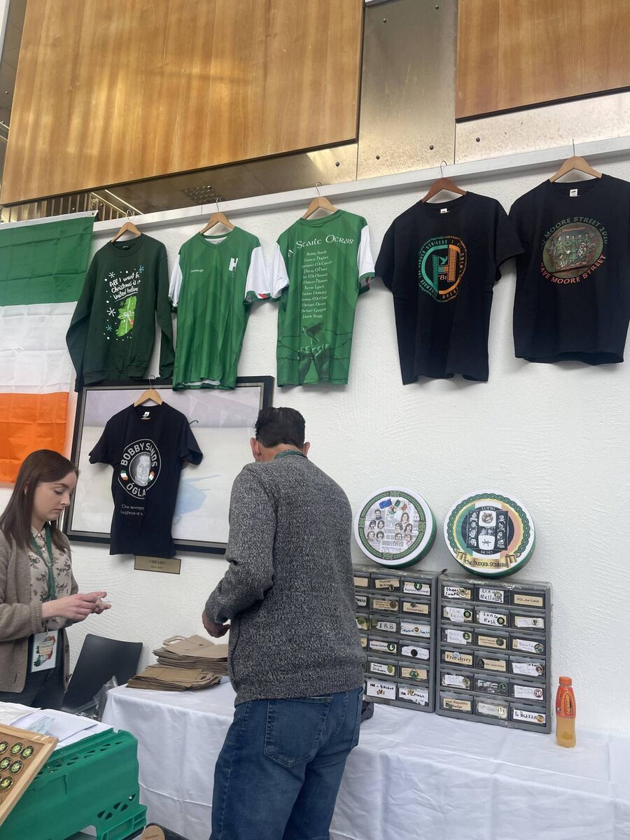 T-shirts and jumpers were also on sale. T-shirts and jumpers were also on sale.