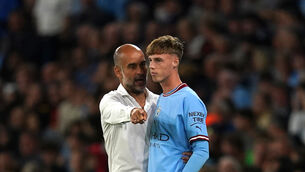 Pep Guardiola, left, has seen Cole Palmer, right, leave Manchester City for Chelsea (Nick Potts/PA)