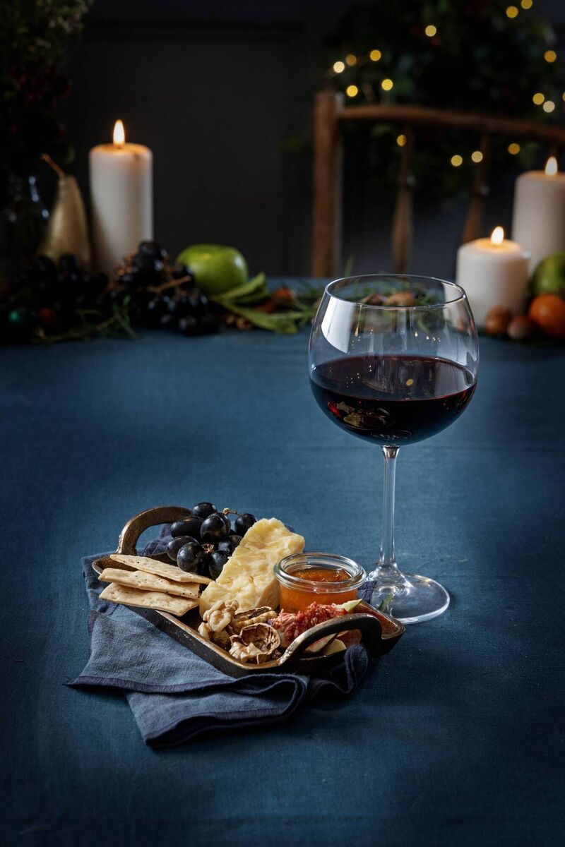 Indulge in a classic cheese and wine combination.