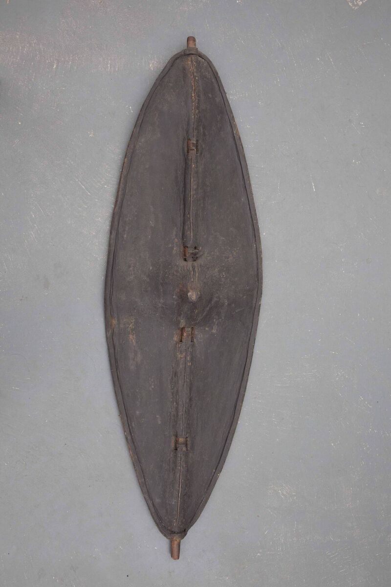 This shield is one of the 10 items in the African and Aboriginal collection. Picture: Isabella Walsh This shield is one of the 10 items in the African and Aboriginal collection. Picture: Isabella Walsh