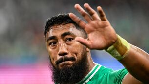 <p>GUTTED: Ireland’s Bundee Aki after the loss to New Zealand at the Stade de France. </p>