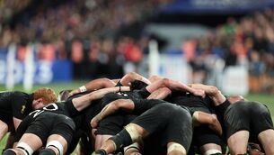 <p>New Zealand's scrum at the World Cup. 'It is a magnificent launching pad if you do it correctly. You need the cattle and the right attitude'</p>