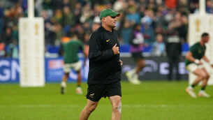 <p>FAMILIAR FACES: Incoming Leinster coach Jacques Nienaber before the Rugby World Cup 2023 final. Pic: David Davies/PA Wire.</p>