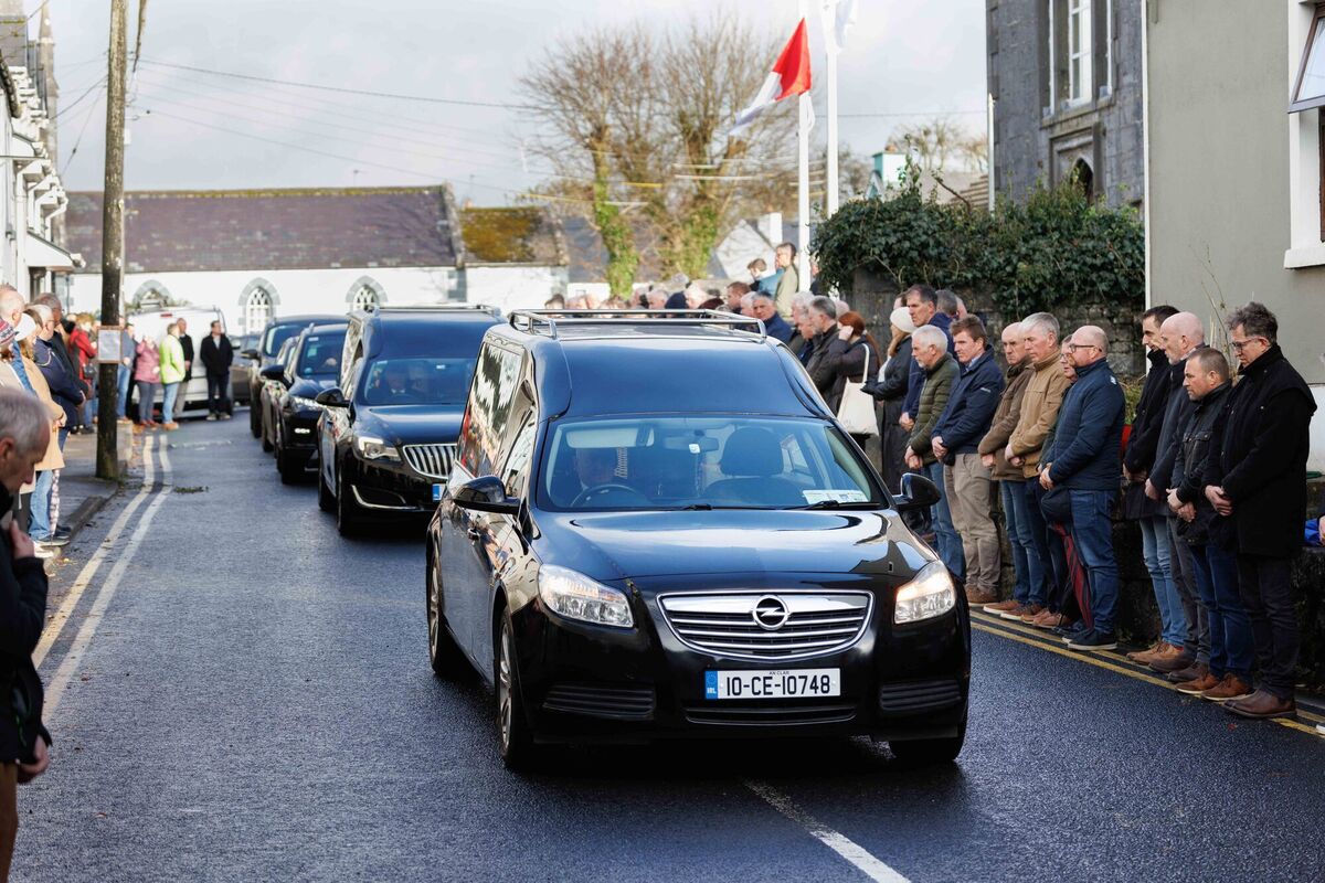 Hearses leaving St Brigid's Church. Hearses leaving St Brigid's Church.