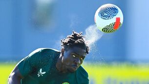 <p>ITALIAN JOB: Festy Ebosele during a Republic of Ireland training session at the FAI National Training Centre in Abbotstown, Dublin. Photo by Stephen McCarthy/Sportsfile</p>