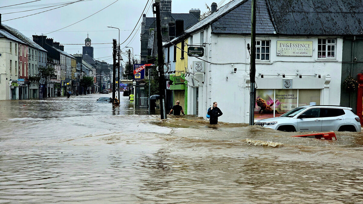 Flooding in Midleton, Co. Cork, caused by Storm Babet. 