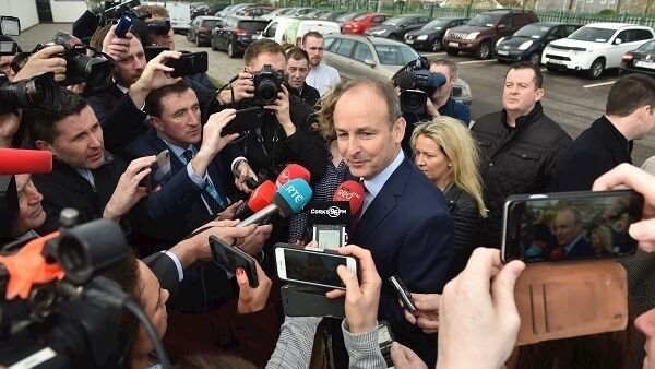 Micheál Martin TD speaking to the press at the Cork North and Cork South Central Count Centre at Nemo Rangers GAA Club in Cork. Picture: Dan Linehan