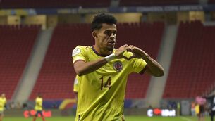 <p>File pic of Luis Diaz in Colombia action (Photo by Pedro Vilela/Getty Images)</p>
