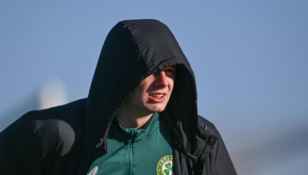 STAR MAN: Evan Ferguson during a Republic of Ireland training session at the FAI National Training Centre. STAR MAN: Evan Ferguson during a Republic of Ireland training session at the FAI National Training Centre.