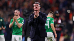 <p>END IS NIGH: Ireland manager Stephen Kenny after the game. Pic: ©INPHO/Ryan Byrne</p>