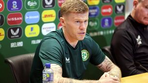 <p>NO REGRETS: James McClean faces the media. Pic Credit ©INPHO/Laszlo Geczo</p>