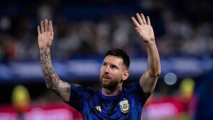 <p>Messi waves prior to the FIFA World Cup 2026 Qualifier match between Argentina and Uruguay.</p>