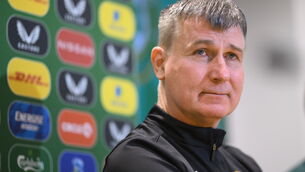 <p>END OF THE ROAD: Manager Stephen Kenny during a Republic of Ireland press conference at FAI Headquarters in Abbotstown. Pic: Stephen McCarthy/Sportsfile</p>