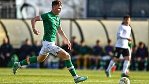 <p>Mark O'Mahony of Republic of Ireland during the UEFA European Under-19 Championship Elite Round match between Republic of Ireland and Estonia at Ferrycarrig Park in Wexford. Photo by Sam Barnes/Sportsfile </p>
