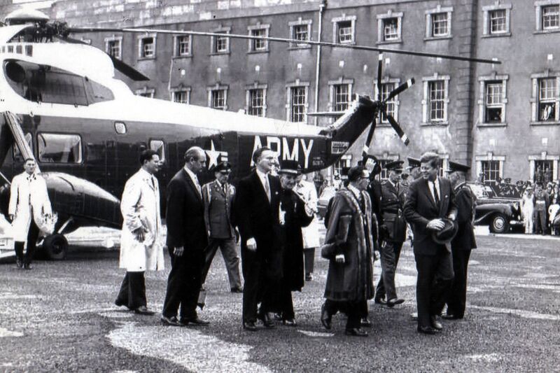 President Kennedy at Collins Barrack after arriving in Cork President Kennedy at Collins Barrack after arriving in Cork