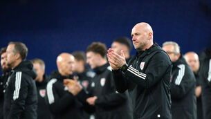 Wales manager Rob Page applauds the fans following their 1-1 European Championship qualifying draw against Turkey (Joe Giddens/PA)