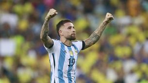 <p>UGLY SCENES: Argentina defender Nicolas Otamendi celebrates their victory at the end of the 2026 FIFA World Cup South American qualification football match between Brazil and Argentina at Maracana Stadium. Pic: DANIEL RAMALHO/AFP via Getty Images</p>