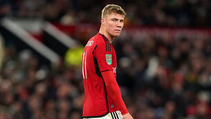 <p>Rasmus Hojlund is in a race to be fit to face Everton on Sunday. Pic: Martin Rickett/PA</p>