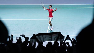 <p>Novak Djokovic celebrates beating Great Britain’s Cameron Norrie (Adam Davy/PA)</p>