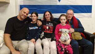 <p>Emily Hand reunited with her father, Tom Hand. Picture: Amy Spiro/X</p> <p>Emily Hand reunited with her father, Tom Hand. Picture: Amy Spiro/X</p>