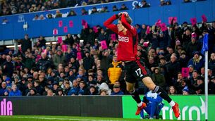 <p>VIVA GARNACHO: Alejandro Garnacho put United ahead at Goodison Park in sensational style (Peter Byrne/PA)</p>