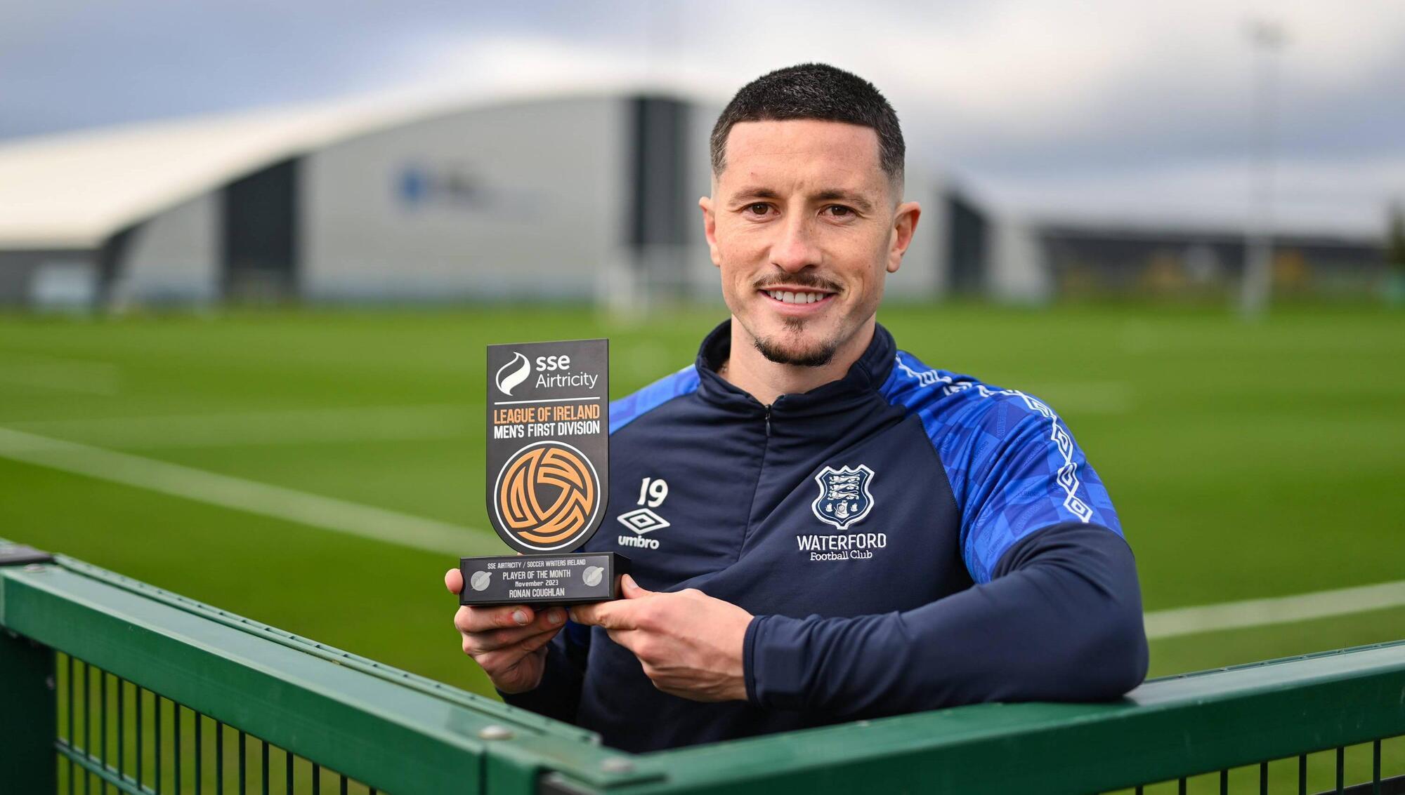Waterford striker Ronan Coughlan named Player of the Month for November