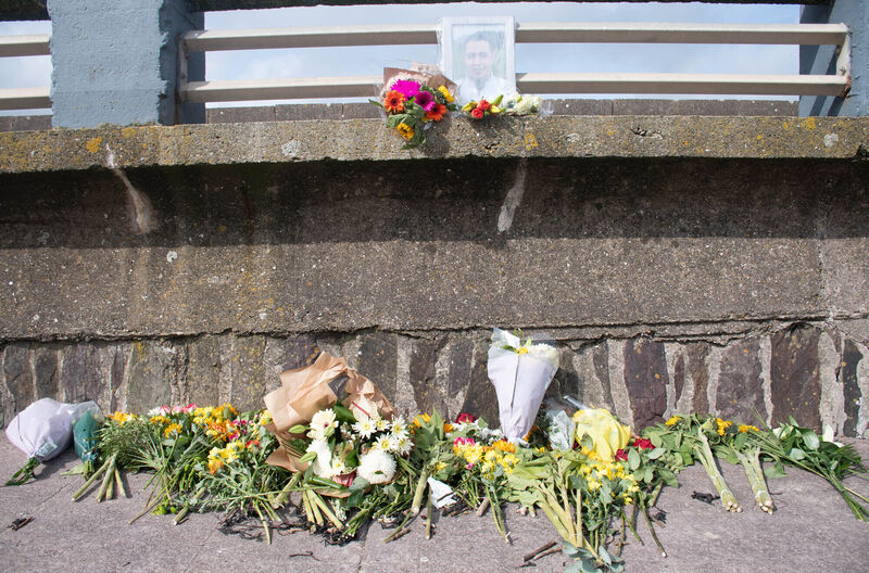 Flowers left near the Transistion area in memory of the two Ironman athletes who lost their lives in Youghal. Picture: Howard Crowdy Flowers left near the Transistion area in memory of the two Ironman athletes who lost their lives in Youghal. Picture: Howard Crowdy