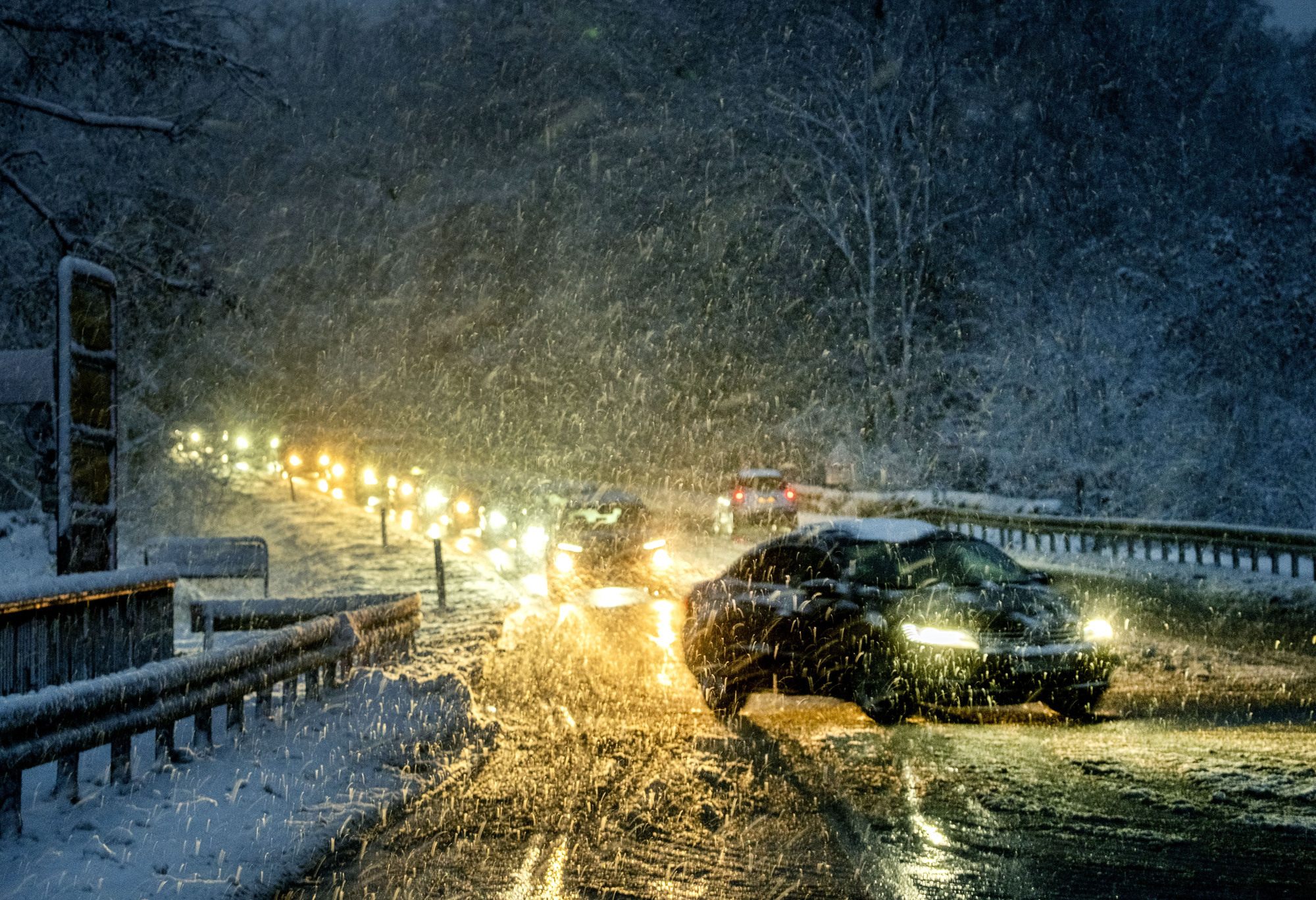Children stuck overnight in German school as heavy snow hits northern Europe